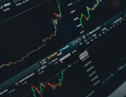 Stock market trading screen showing financial charts